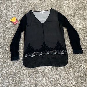 Robert Rodriguez Silk Embroidered Blouse - Size 6